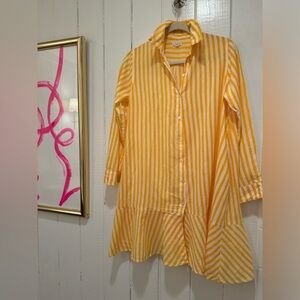 Livro Yellow Stripe Shirt Dress. Ladies Size S